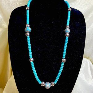 💖 Turquoise Necklace Captures the energy, of that Special look. 33-1/2 in /N135